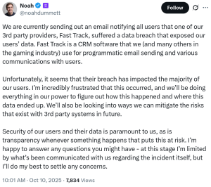 Major crypto betting platform Shuffle announces user data breach