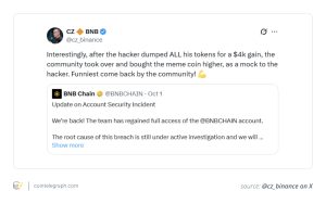 How a crypto trader turned $3K into $2M after CZ mentioned a memecoin