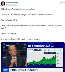 BlackRock CEO sees ‘new wave of opportunity’ in tokenization