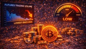 کاهش حجم معاملات آتی بیت کوین به پایین‌ترین سطح